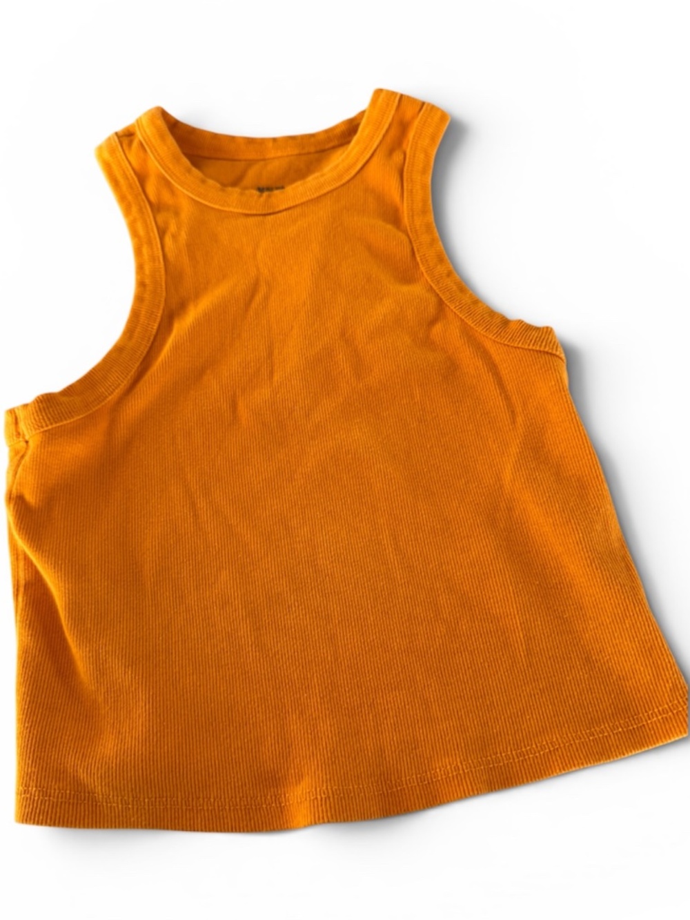 Maeve by Anthropologie Ribbed High Neck Tank Top Mustard Gold Size Medium